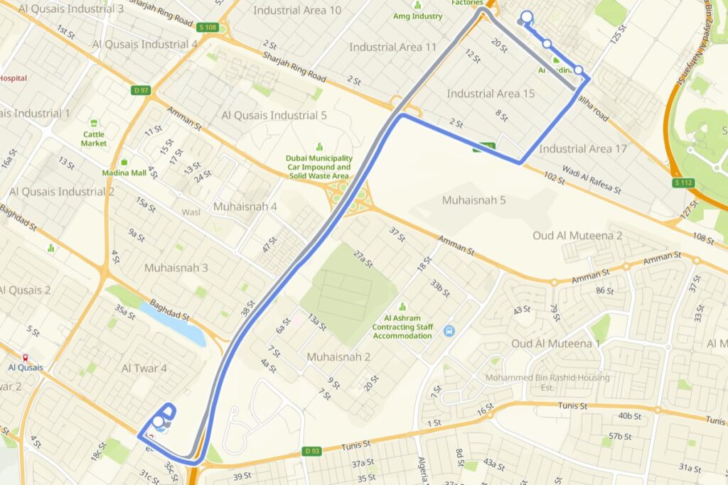Bus E315 Route Map