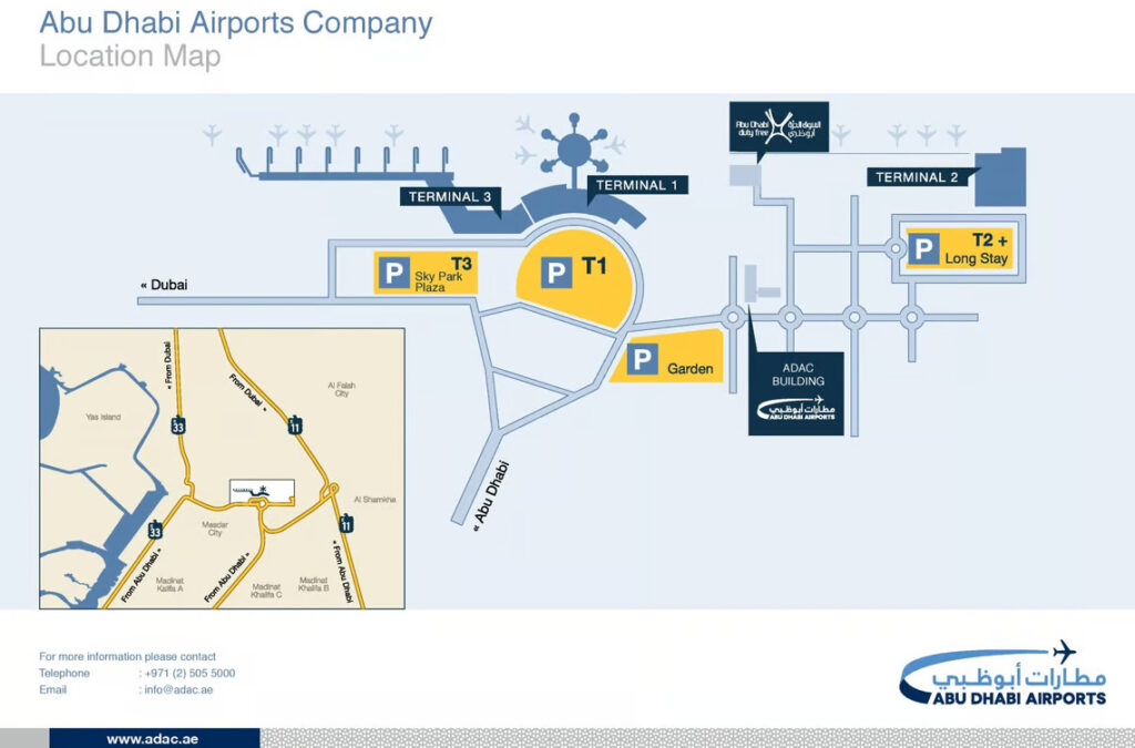 Abu Dhabi Airports Company Location Map